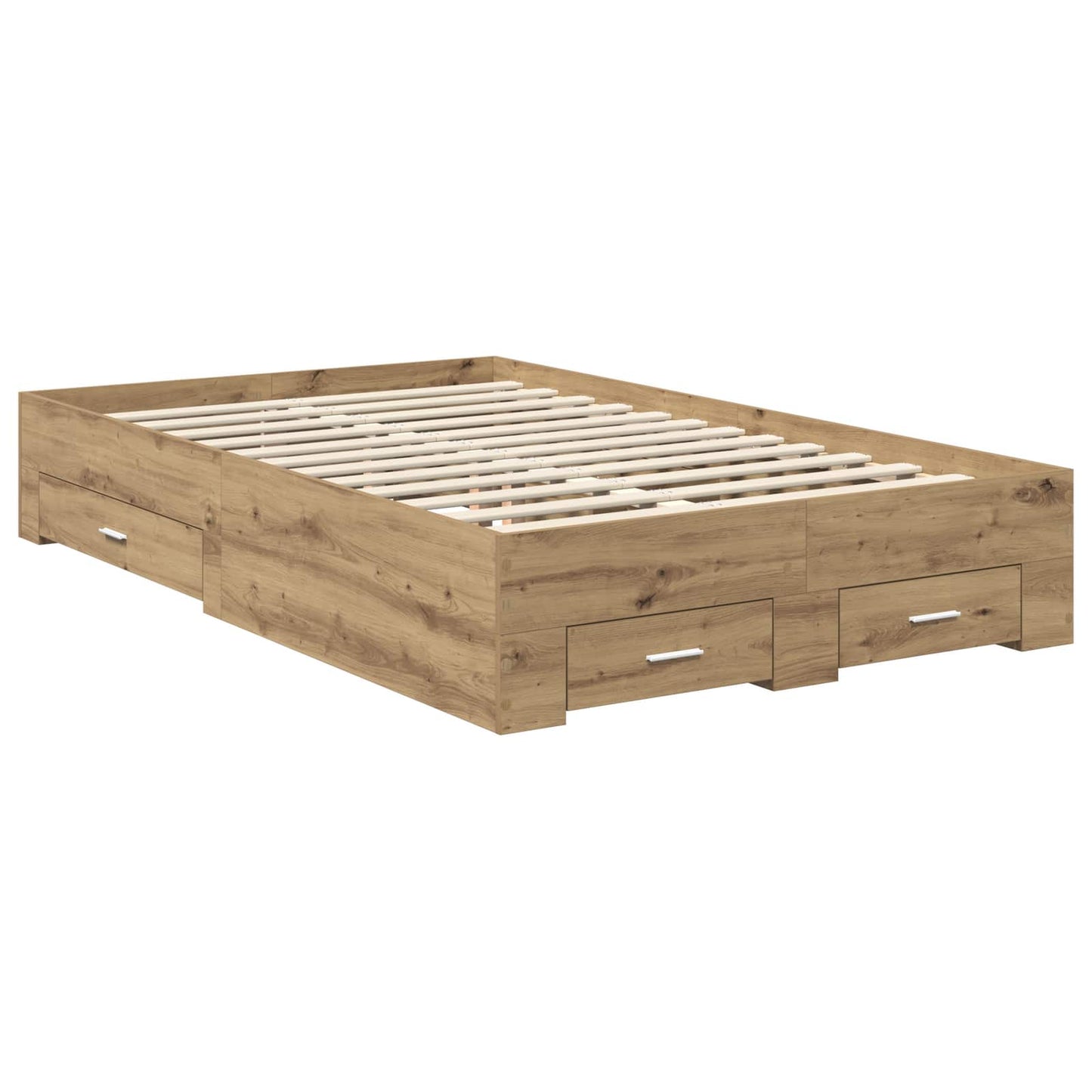 vidaXL Bettrahmen Artisan-Eiche 120 x 190 cm Holzwerkstoff