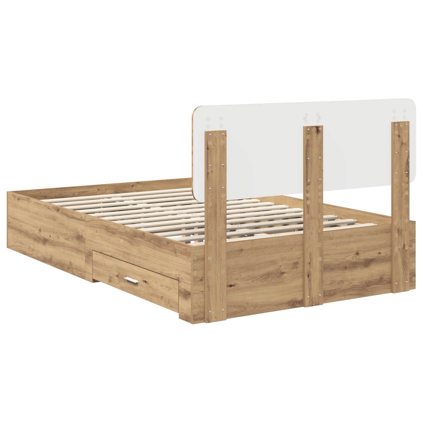 vidaXL Bettrahmen Artisan-Eiche 120 x 190 cm Holzwerkstoff
