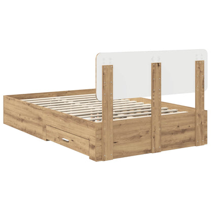 vidaXL Bettrahmen Artisan-Eiche 120 x 190 cm Holzwerkstoff