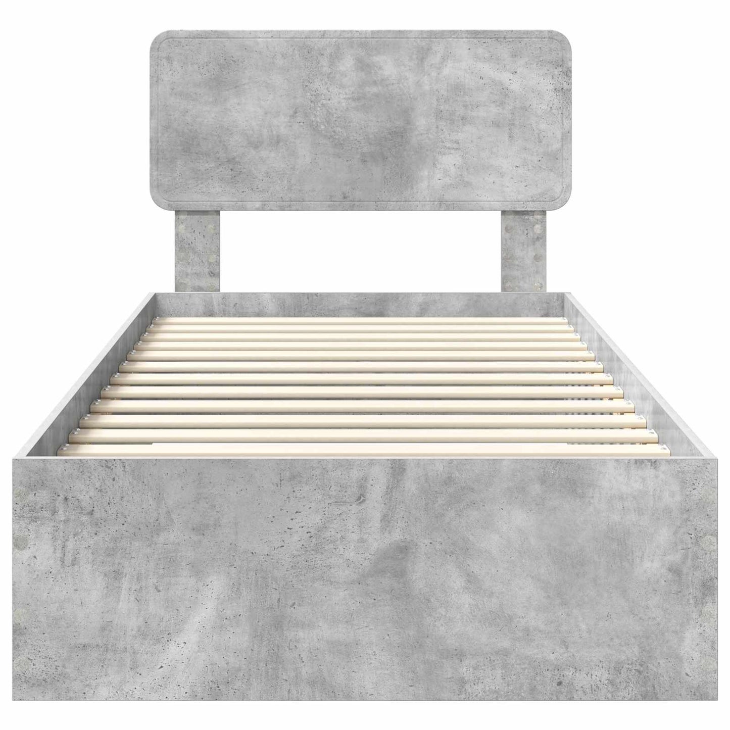 vidaXL Bettrahmen mit Kopfteil Beton Grau 100 x 200 cm Holzwerkstoff