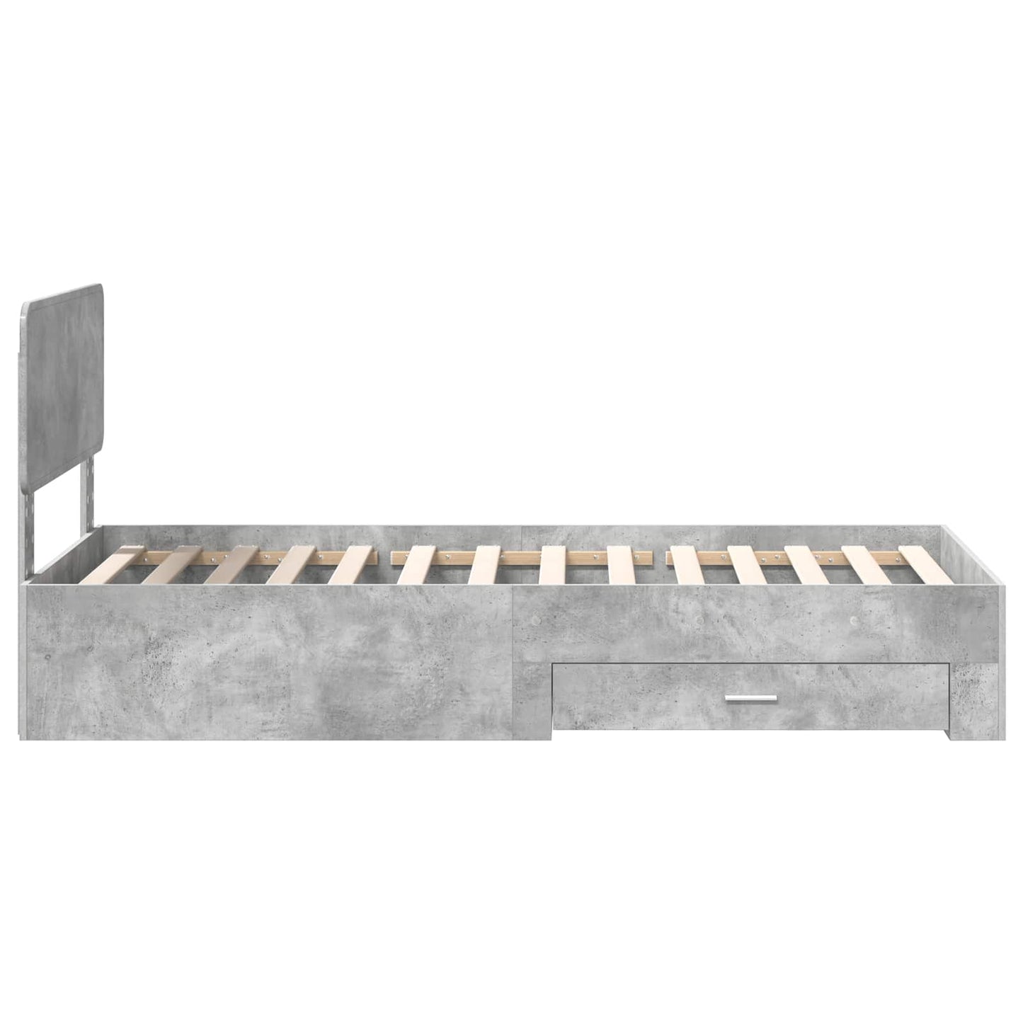 vidaXL Bettrahmen mit Kopfteil Beton Grau 100 x 200 cm Holzwerkstoff