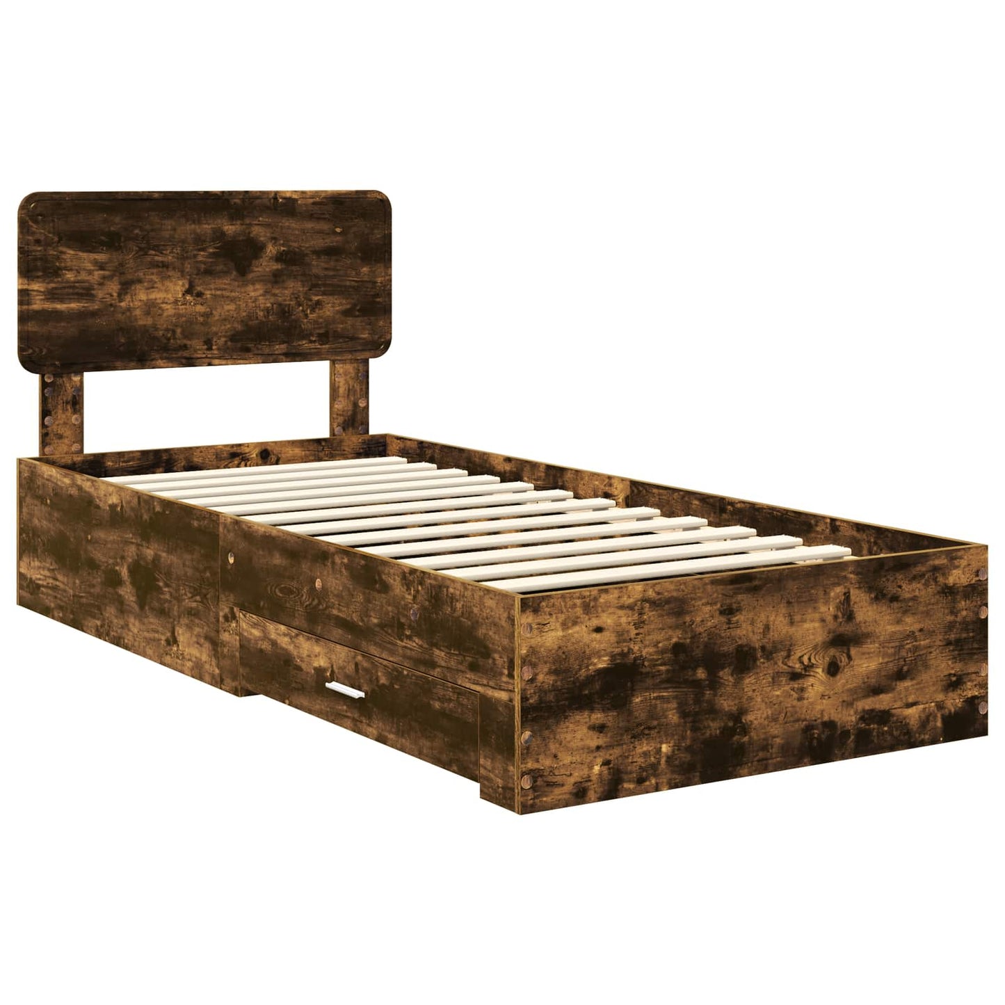 vidaXL Bettrahmen Geräucherte Eiche 100 x 200 cm Holzwerkstoff