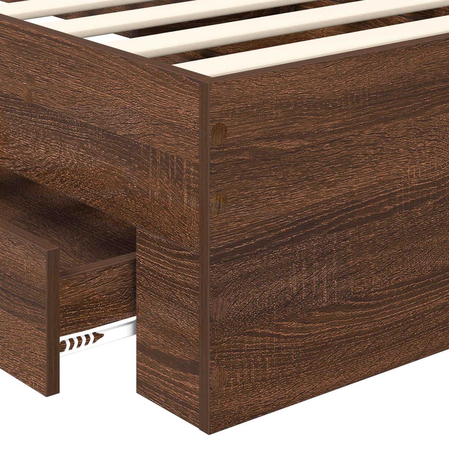 vidaXL Bettrahmen Braun Eichen-Optik 100 x 200 cm Holzwerkstoff