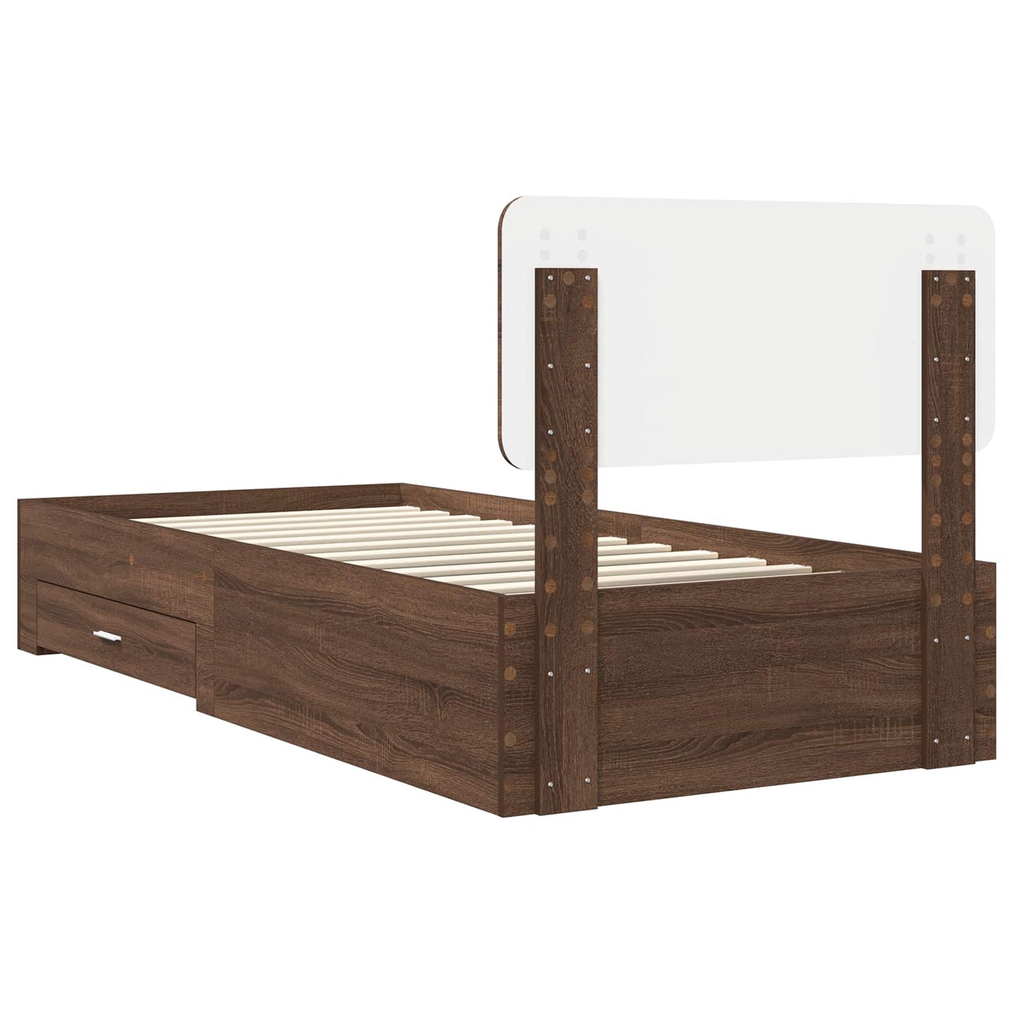 vidaXL Bettrahmen Braun Eichen-Optik 100 x 200 cm Holzwerkstoff