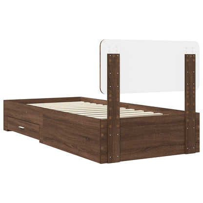 vidaXL Bettrahmen Braun Eichen-Optik 100 x 200 cm Holzwerkstoff
