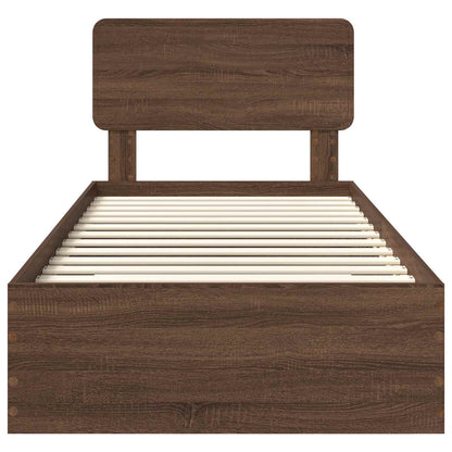 vidaXL Bettrahmen Braun Eichen-Optik 100 x 200 cm Holzwerkstoff