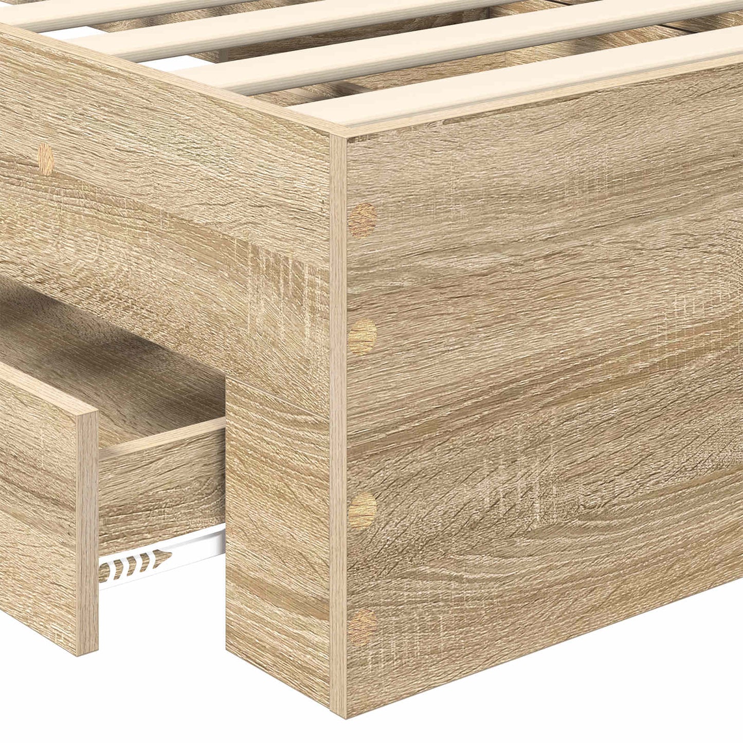 vidaXL Bettrahmen mit Kopfteil Sonoma-Eiche 90 x 200 cm Holzwerkstoff