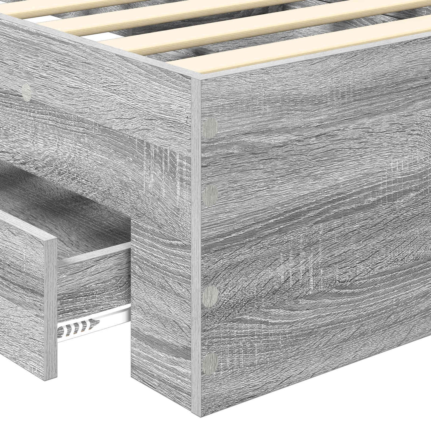 vidaXL Bettrahmen mit Kopfteil Graues Sonoma 90 x 200 cm Holzwerkstoff