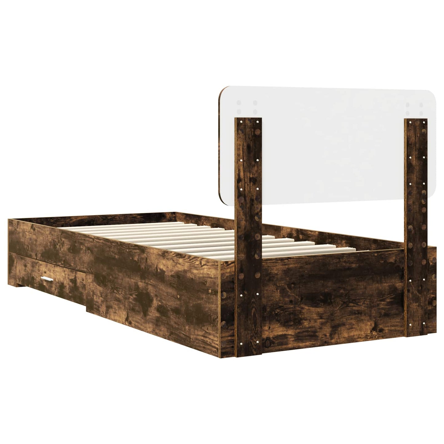 vidaXL Bettrahmen Geräucherte Eiche 90 x 190 cm Holzwerkstoff