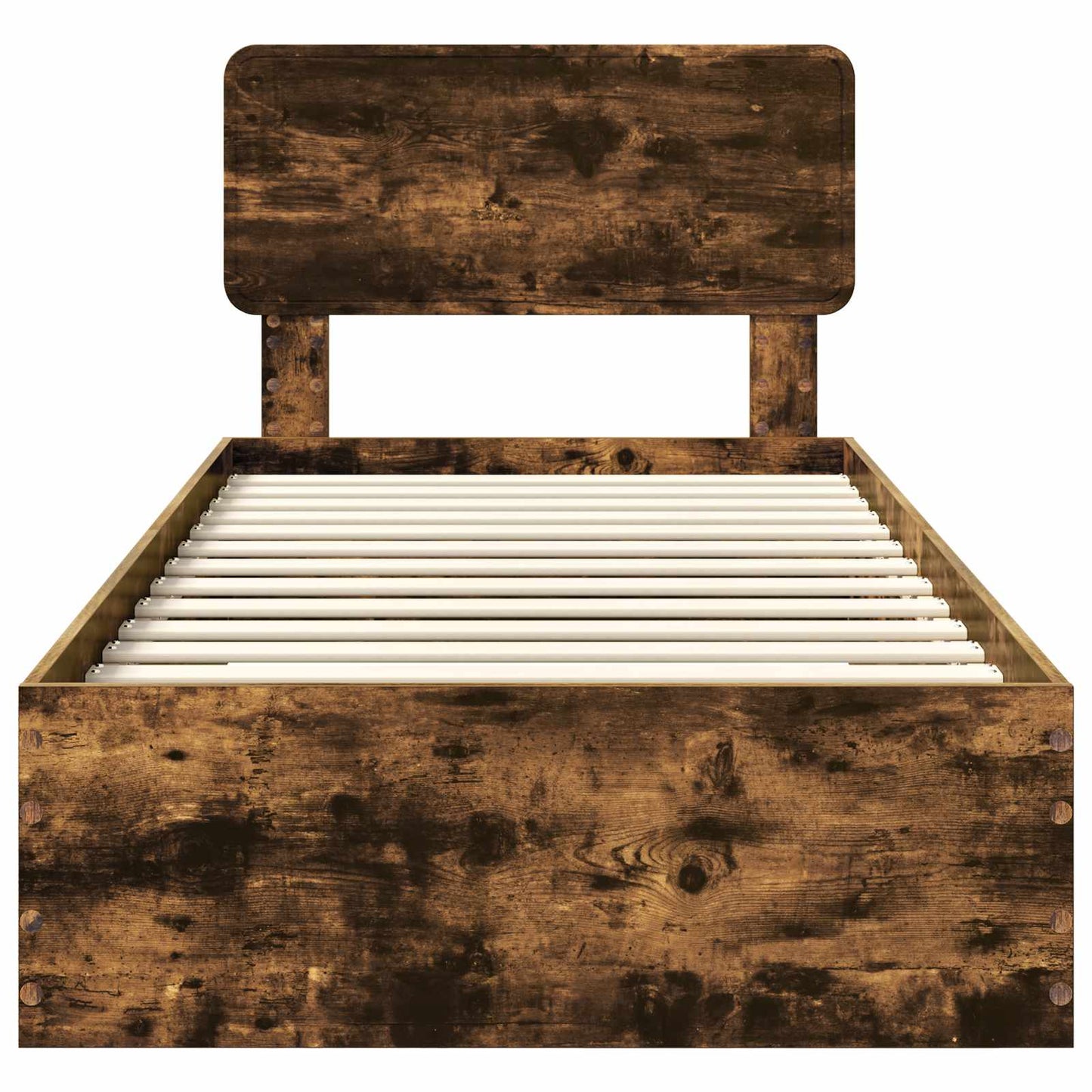 vidaXL Bettrahmen Geräucherte Eiche 90 x 190 cm Holzwerkstoff