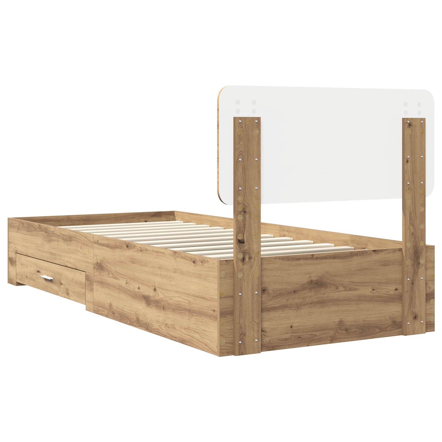 vidaXL Bettrahmen mit Kopfteil Artisan-Eiche 90 x 190 cm Holzwerkstoff