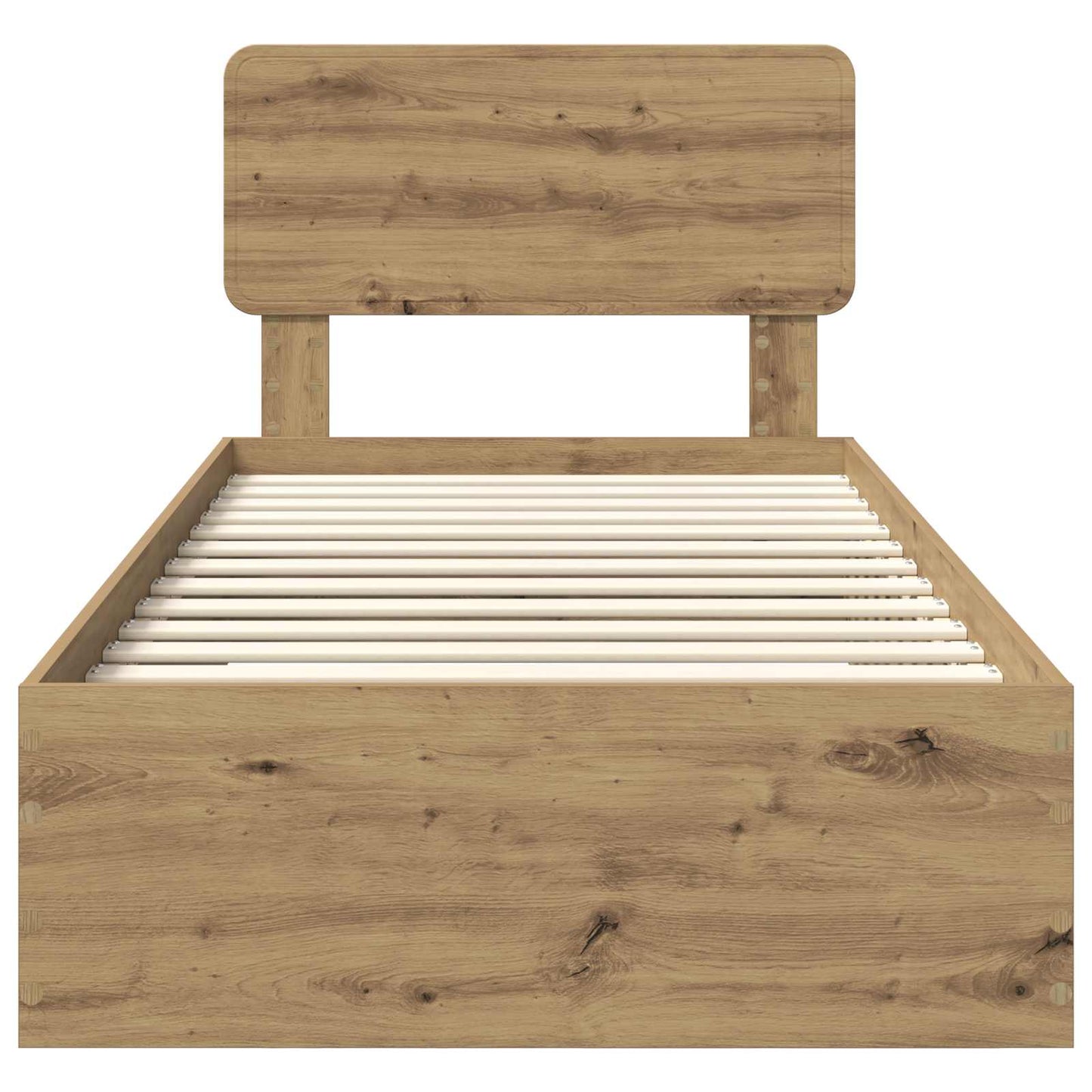 vidaXL Bettrahmen mit Kopfteil Artisan-Eiche 90 x 190 cm Holzwerkstoff