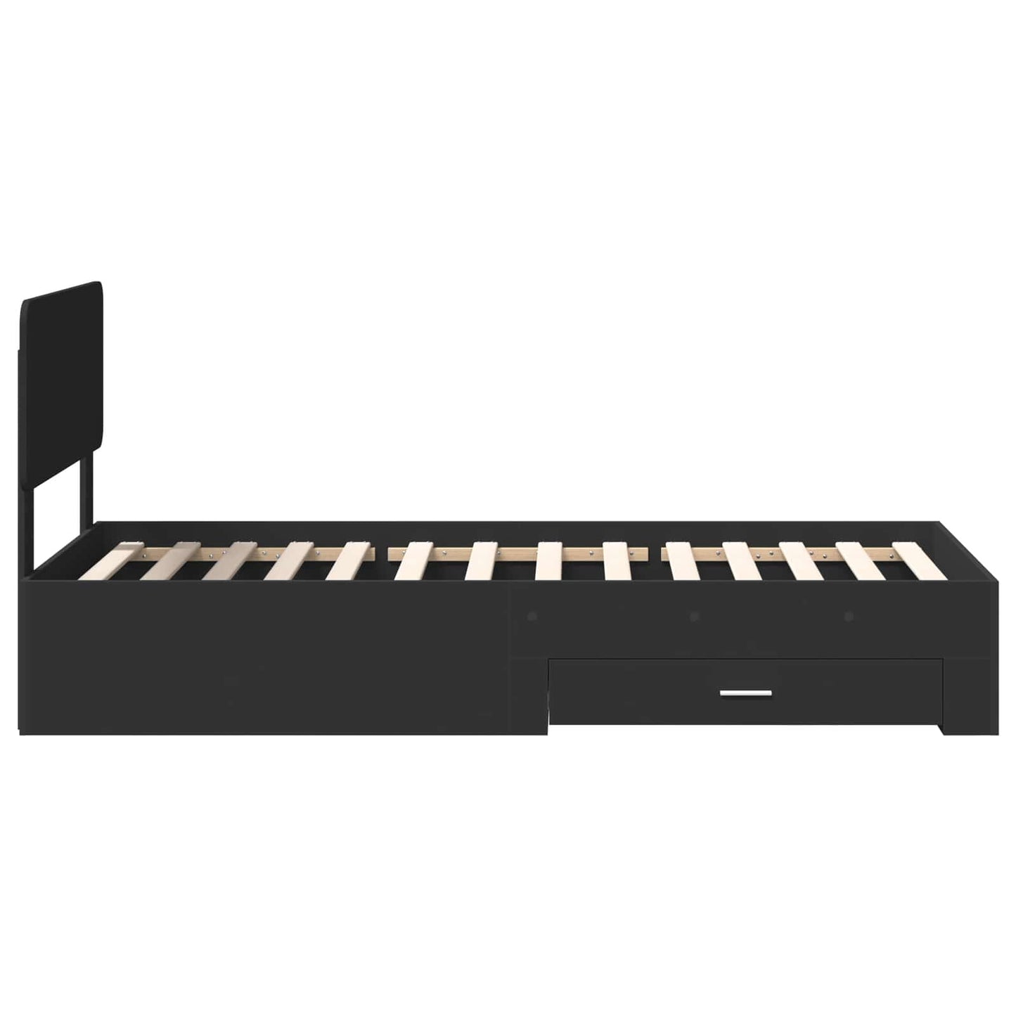 vidaXL Bettrahmen mit Kopfteil Schwarz 75 x 190 cm Holzwerkstoff