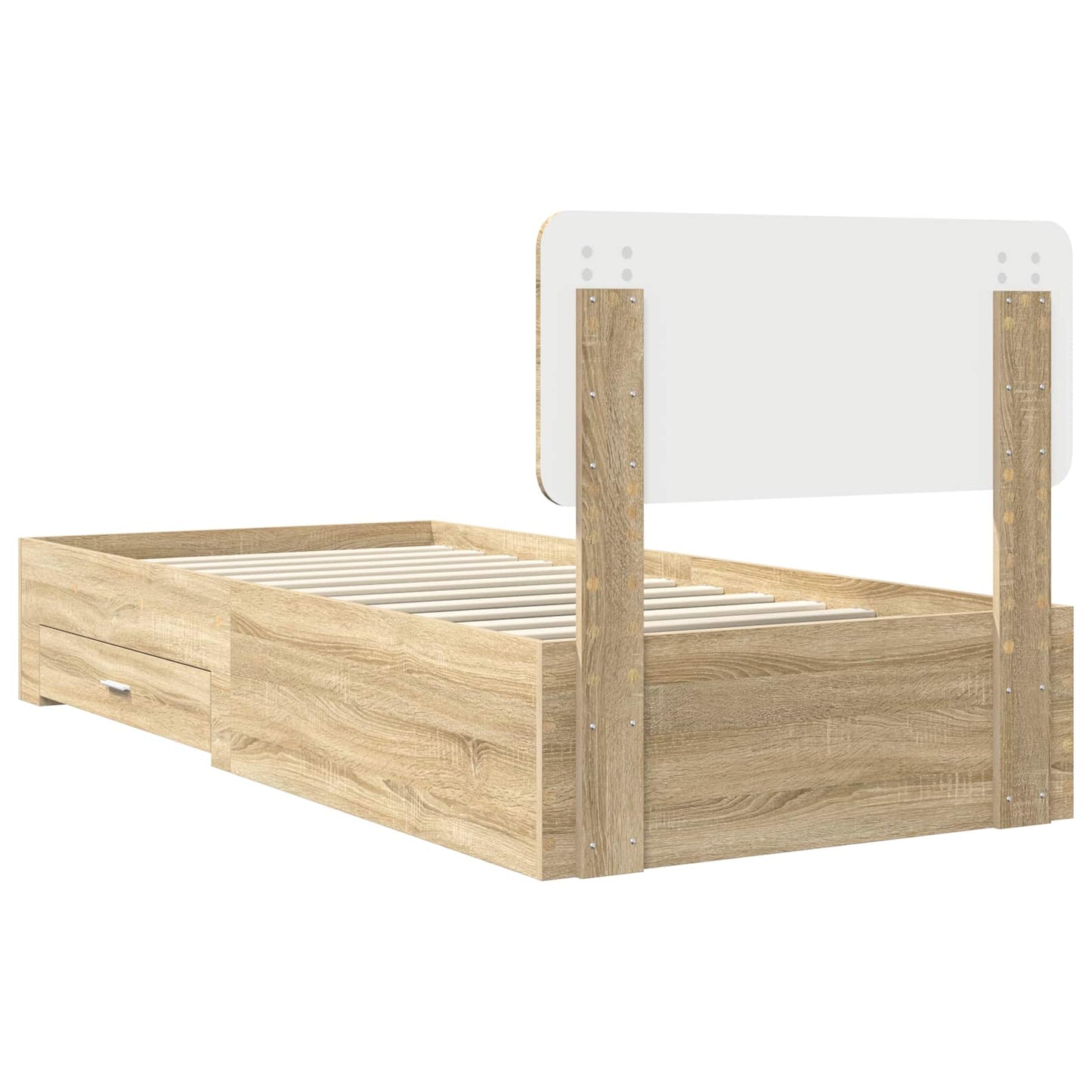 vidaXL Bettrahmen mit Kopfteil Sonoma-Eiche 75 x 190 cm Holzwerkstoff