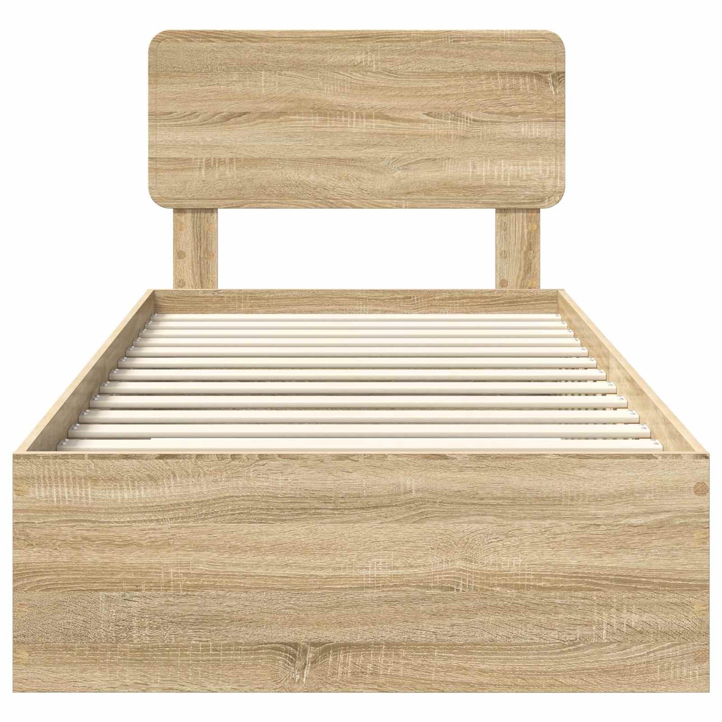 vidaXL Bettrahmen mit Kopfteil Sonoma-Eiche 75 x 190 cm Holzwerkstoff