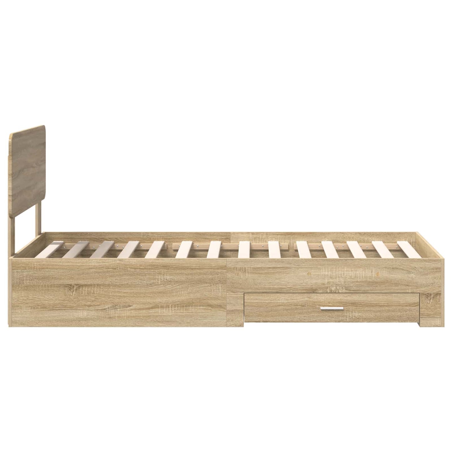 vidaXL Bettrahmen mit Kopfteil Sonoma-Eiche 75 x 190 cm Holzwerkstoff
