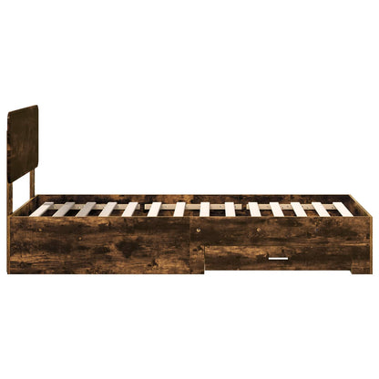 vidaXL Bettrahmen Geräucherte Eiche 75 x 190 cm Holzwerkstoff