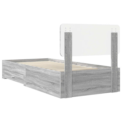 vidaXL Bettrahmen mit Kopfteil Graues Sonoma 75 x 190 cm Holzwerkstoff