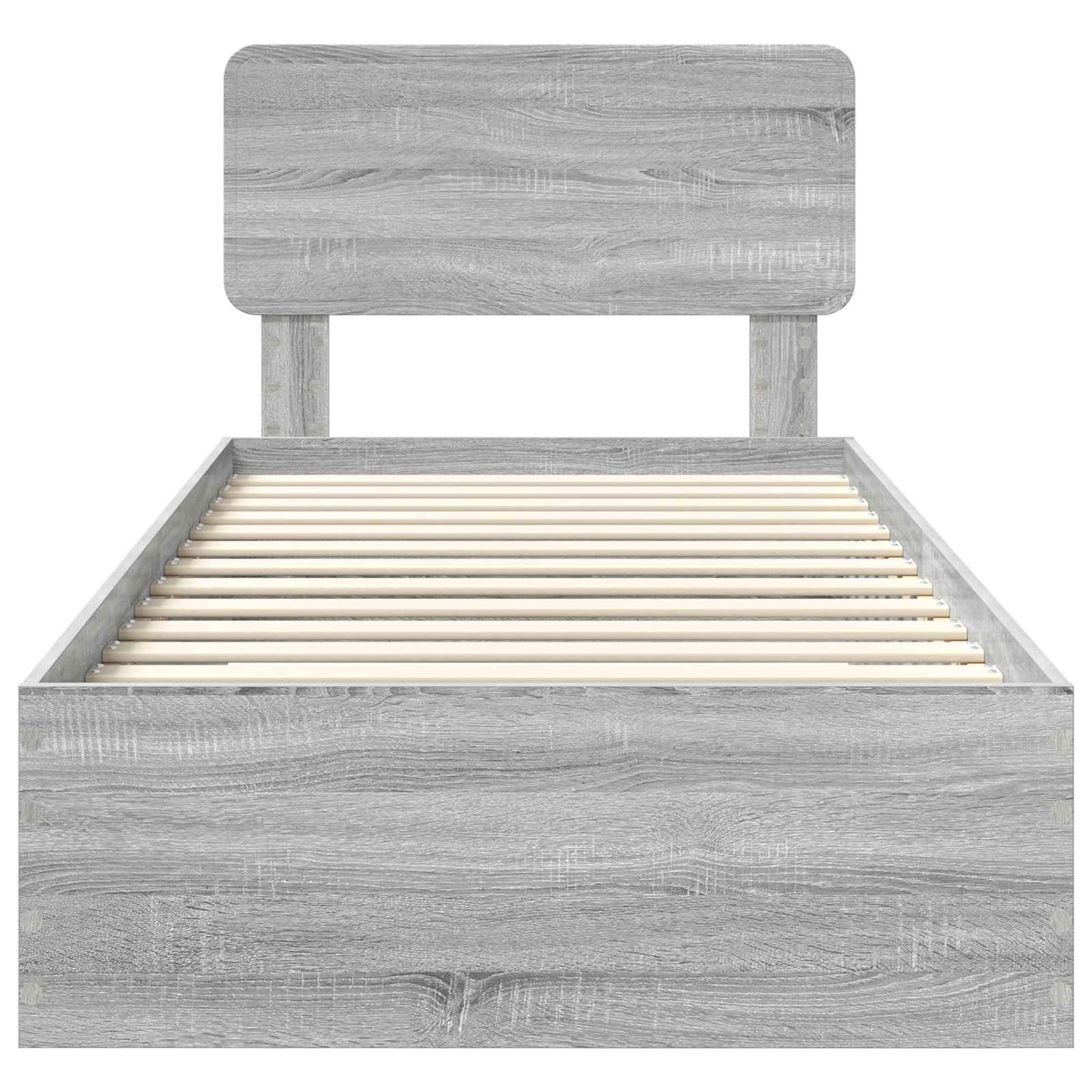 vidaXL Bettrahmen mit Kopfteil Graues Sonoma 75 x 190 cm Holzwerkstoff