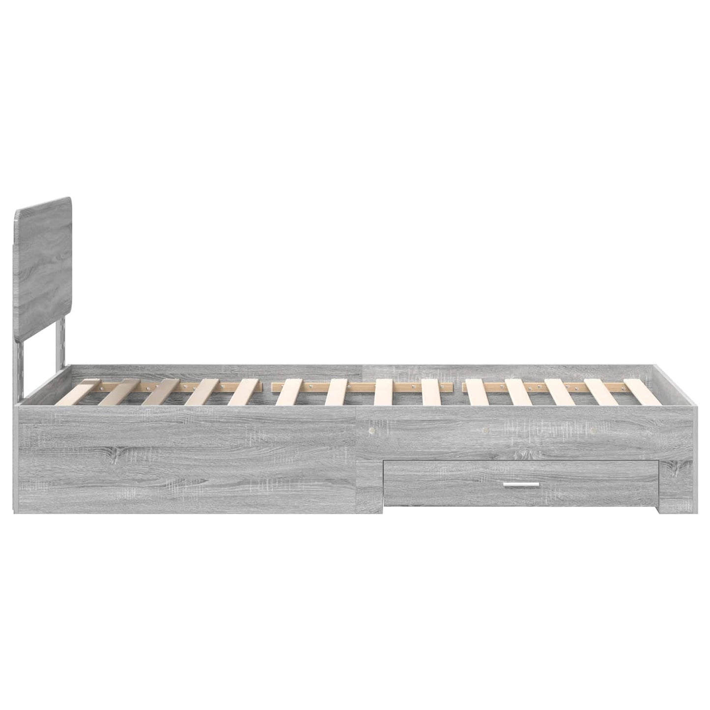 vidaXL Bettrahmen mit Kopfteil Graues Sonoma 75 x 190 cm Holzwerkstoff