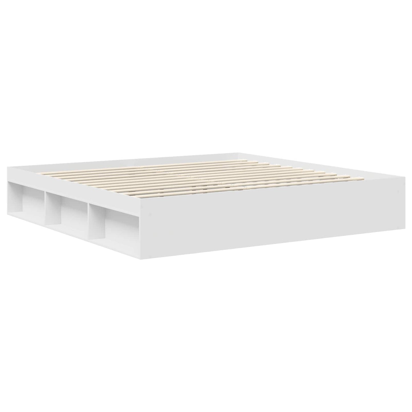vidaXL Bettrahmen mit Kopfteil Weiß 200 x 200 cm Massives Kiefernholz