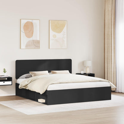 vidaXL Bettrahmen Schwarz 200 x 200 cm Massives Kiefernholz