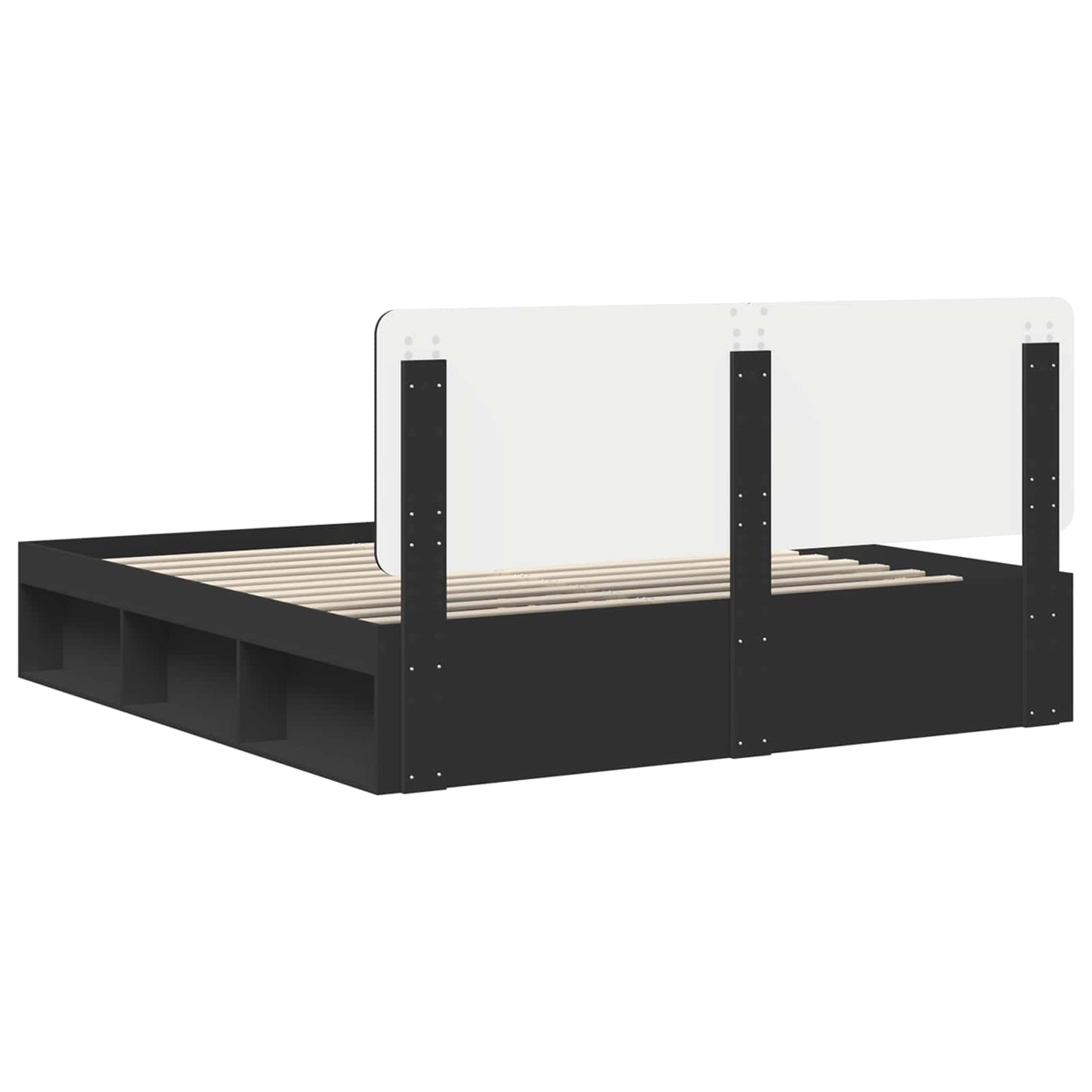 vidaXL Bettrahmen Schwarz 200 x 200 cm Massives Kiefernholz