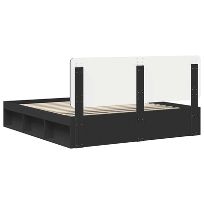 vidaXL Bettrahmen Schwarz 200 x 200 cm Massives Kiefernholz