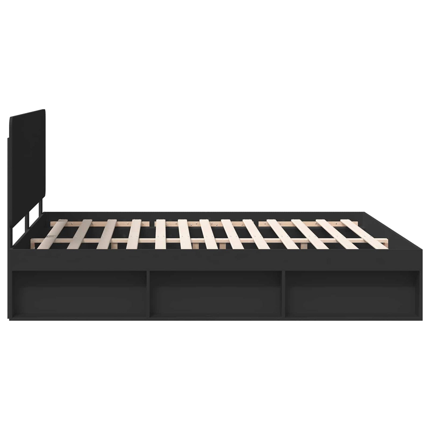 vidaXL Bettrahmen Schwarz 200 x 200 cm Massives Kiefernholz