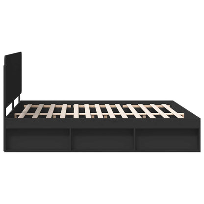 vidaXL Bettrahmen Schwarz 200 x 200 cm Massives Kiefernholz