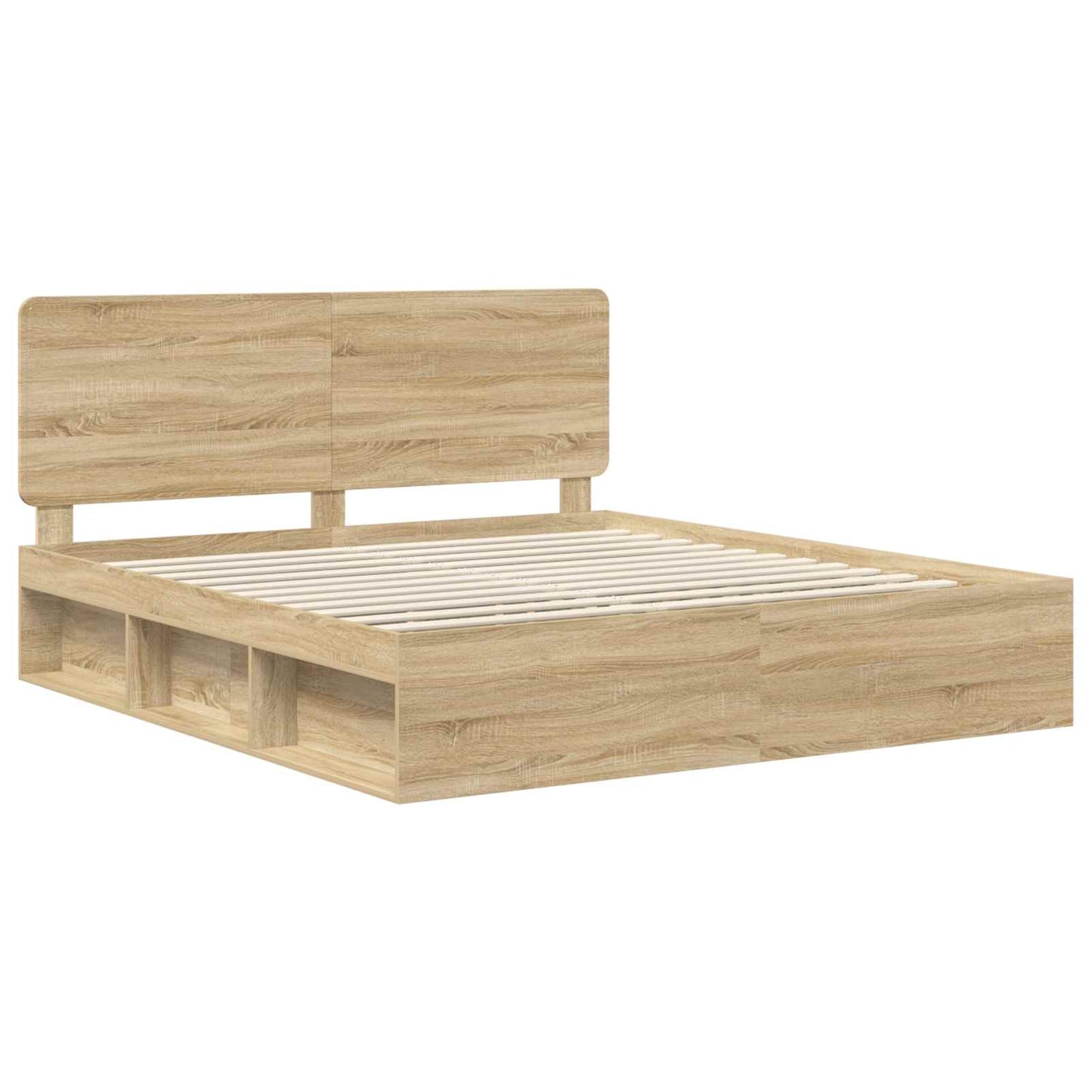 vidaXL Bettrahmen Sonoma 200 x 200 cm Massives Kiefernholz