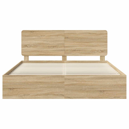 vidaXL Bettrahmen Sonoma 200 x 200 cm Massives Kiefernholz