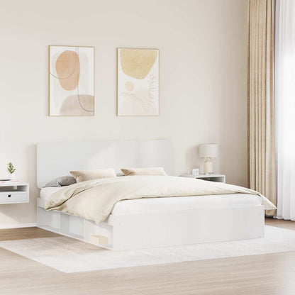 vidaXL Bettrahmen mit Kopfteil Weiß 180 x 200 cm Massives Kiefernholz