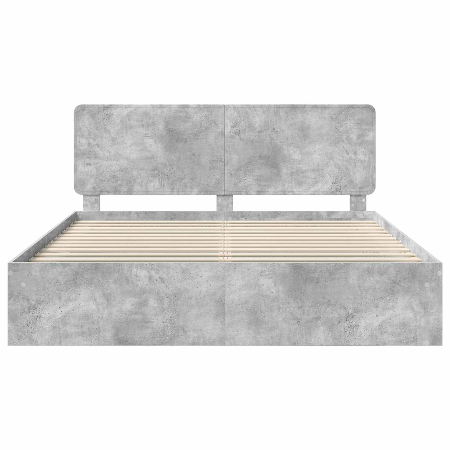 vidaXL Bettrahmen mit Kopfteil Beton 180 x 200 cm Massives Kiefernholz