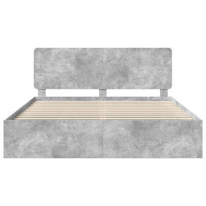vidaXL Bettrahmen mit Kopfteil Beton 180 x 200 cm Massives Kiefernholz