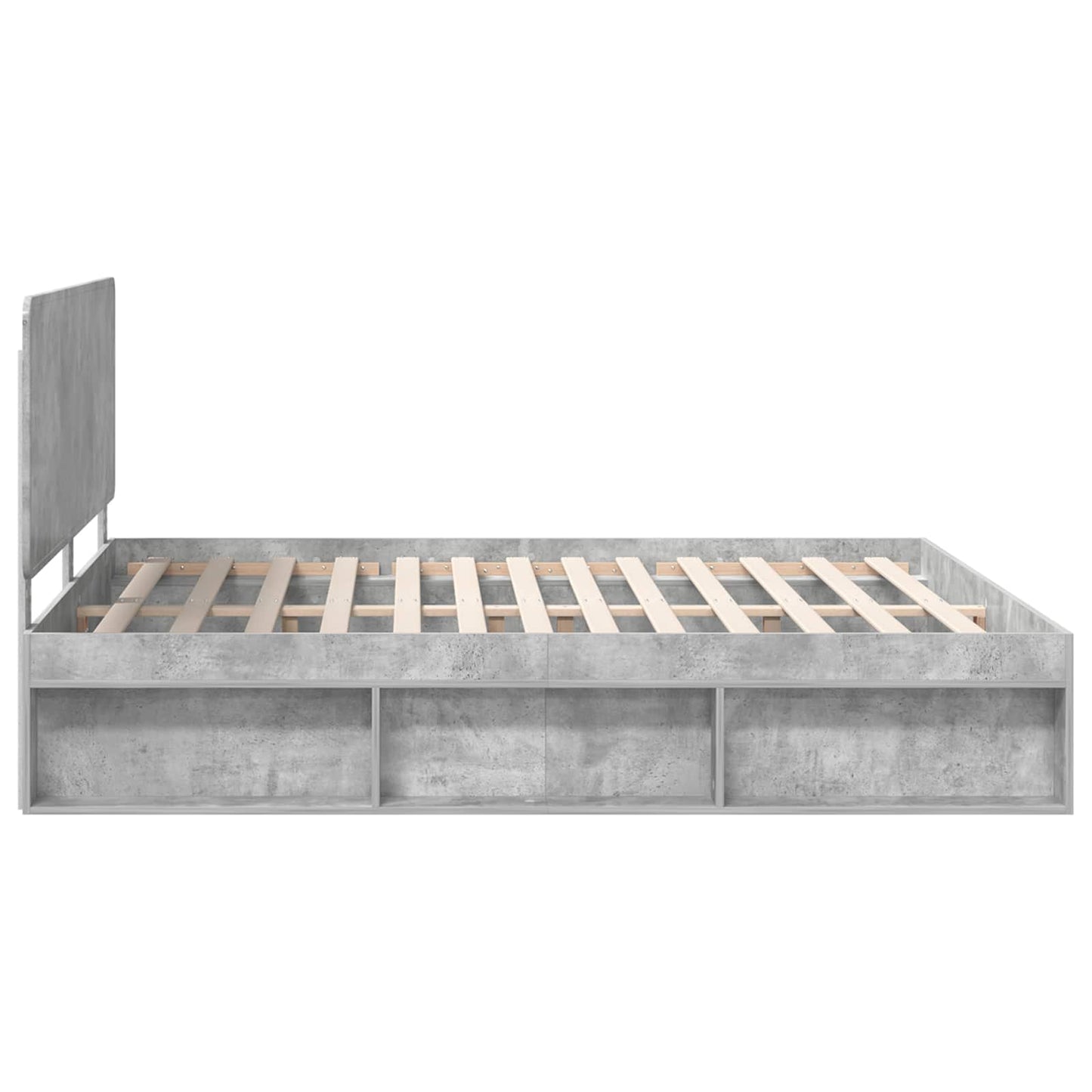 vidaXL Bettrahmen mit Kopfteil Beton 180 x 200 cm Massives Kiefernholz