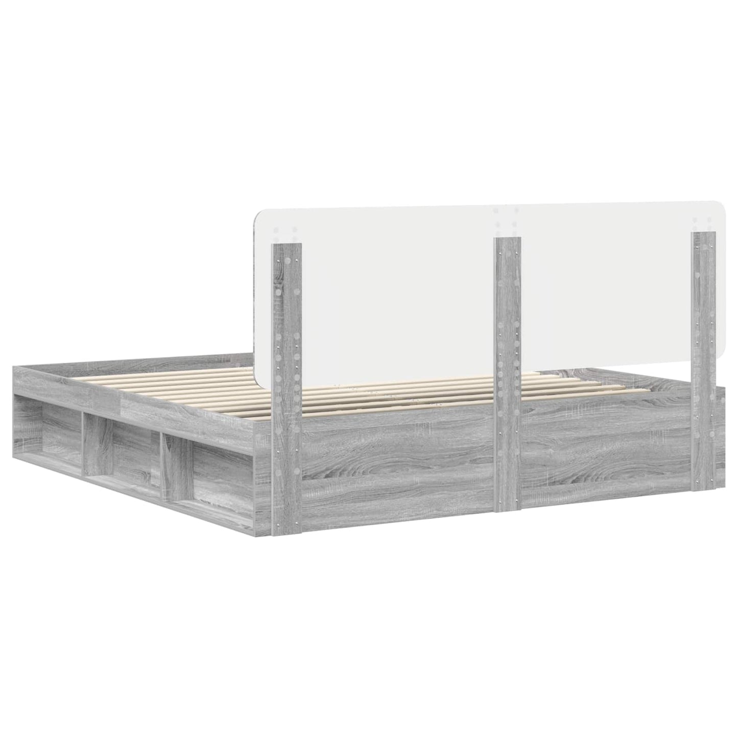 vidaXL Bettrahmen Graues Sonoma 180 x 200 cm Massives Kiefernholz