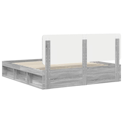 vidaXL Bettrahmen Graues Sonoma 180 x 200 cm Massives Kiefernholz