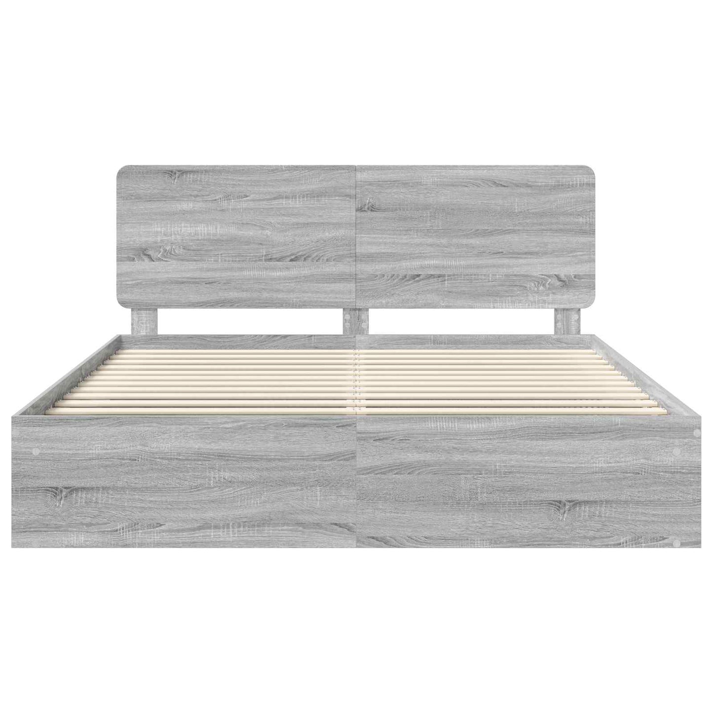 vidaXL Bettrahmen Graues Sonoma 180 x 200 cm Massives Kiefernholz