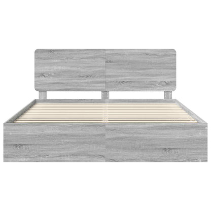 vidaXL Bettrahmen Graues Sonoma 180 x 200 cm Massives Kiefernholz