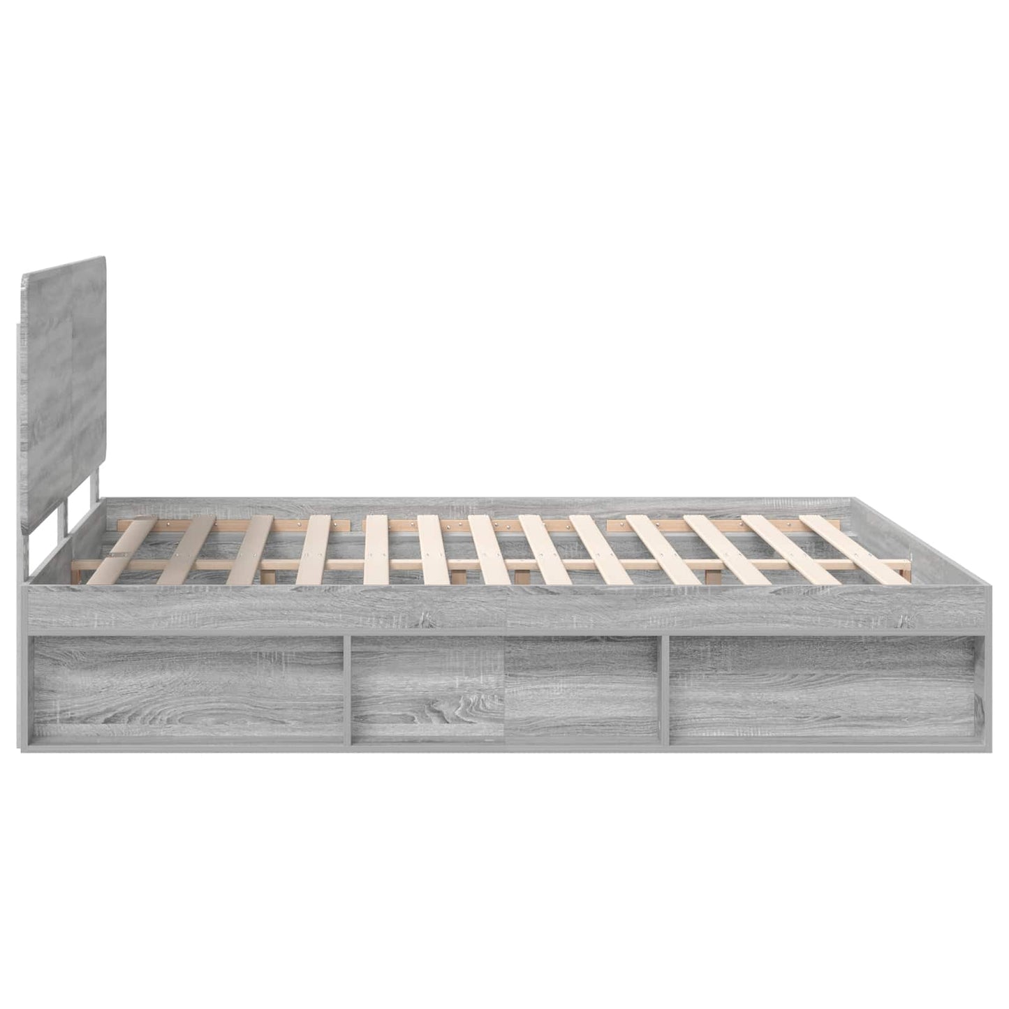 vidaXL Bettrahmen Graues Sonoma 180 x 200 cm Massives Kiefernholz
