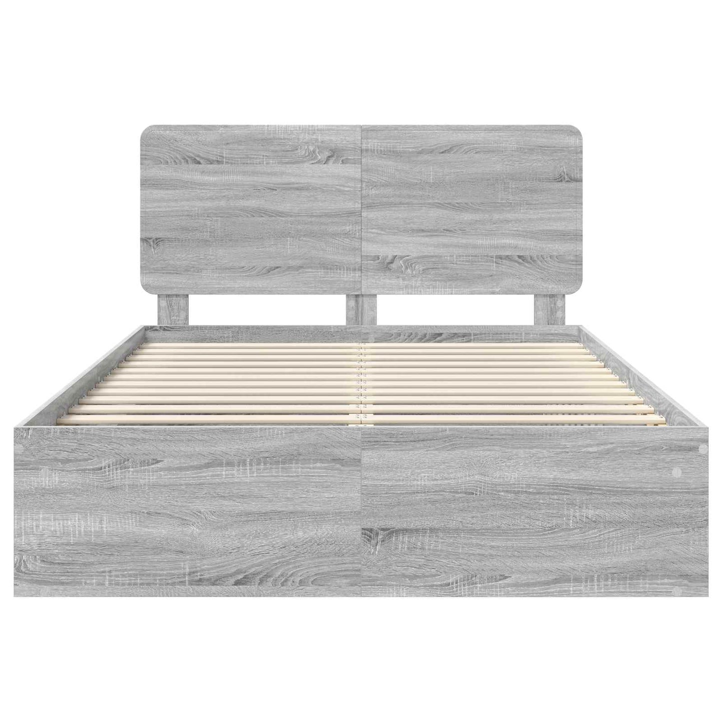 vidaXL Bettrahmen Graues Sonoma 160 x 200 cm Massives Kiefernholz