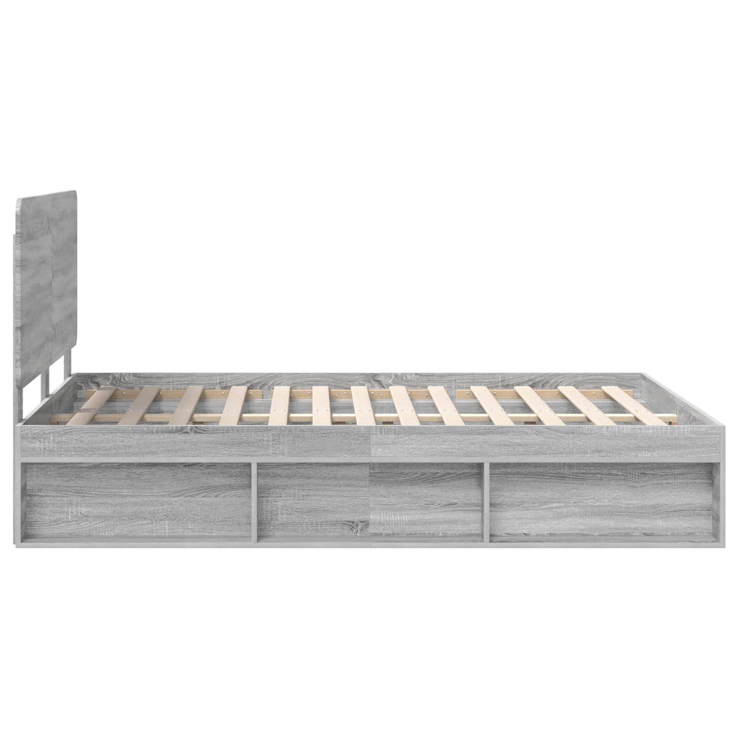 vidaXL Bettrahmen Graues Sonoma 160 x 200 cm Massives Kiefernholz