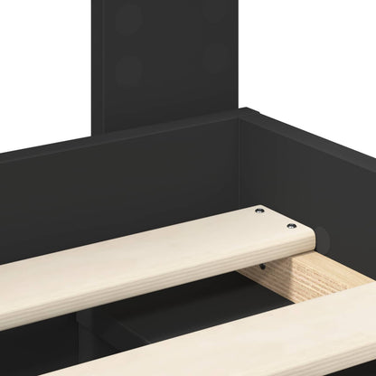 vidaXL Bettrahmen Schwarz 150 x 200 cm Massives Kiefernholz