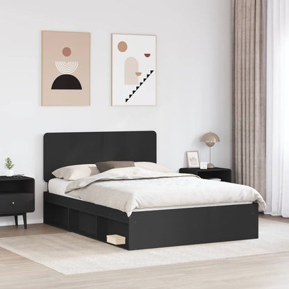vidaXL Bettrahmen Schwarz 150 x 200 cm Massives Kiefernholz