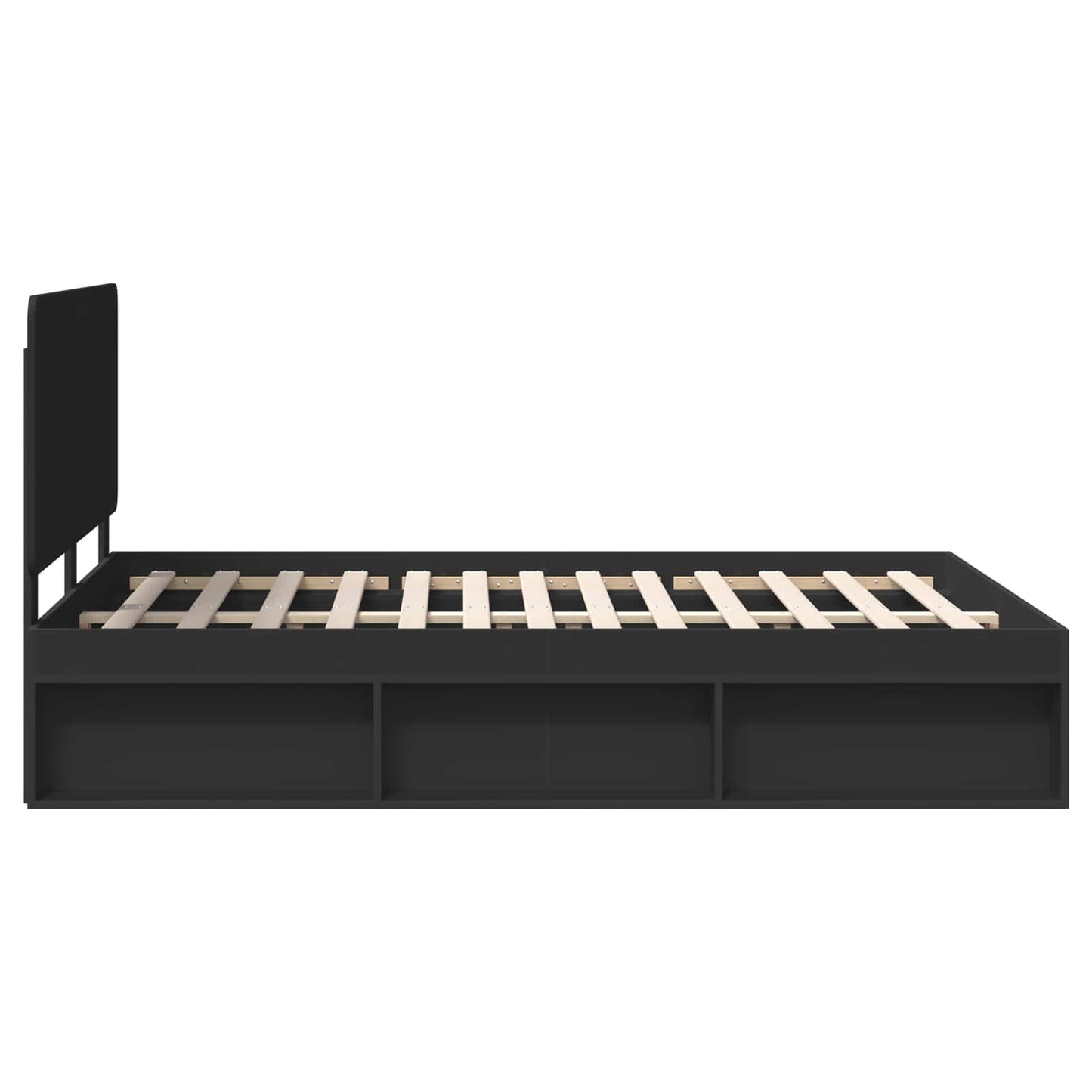 vidaXL Bettrahmen Schwarz 150 x 200 cm Massives Kiefernholz
