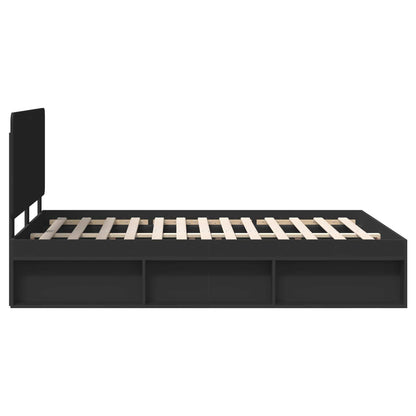 vidaXL Bettrahmen Schwarz 150 x 200 cm Massives Kiefernholz