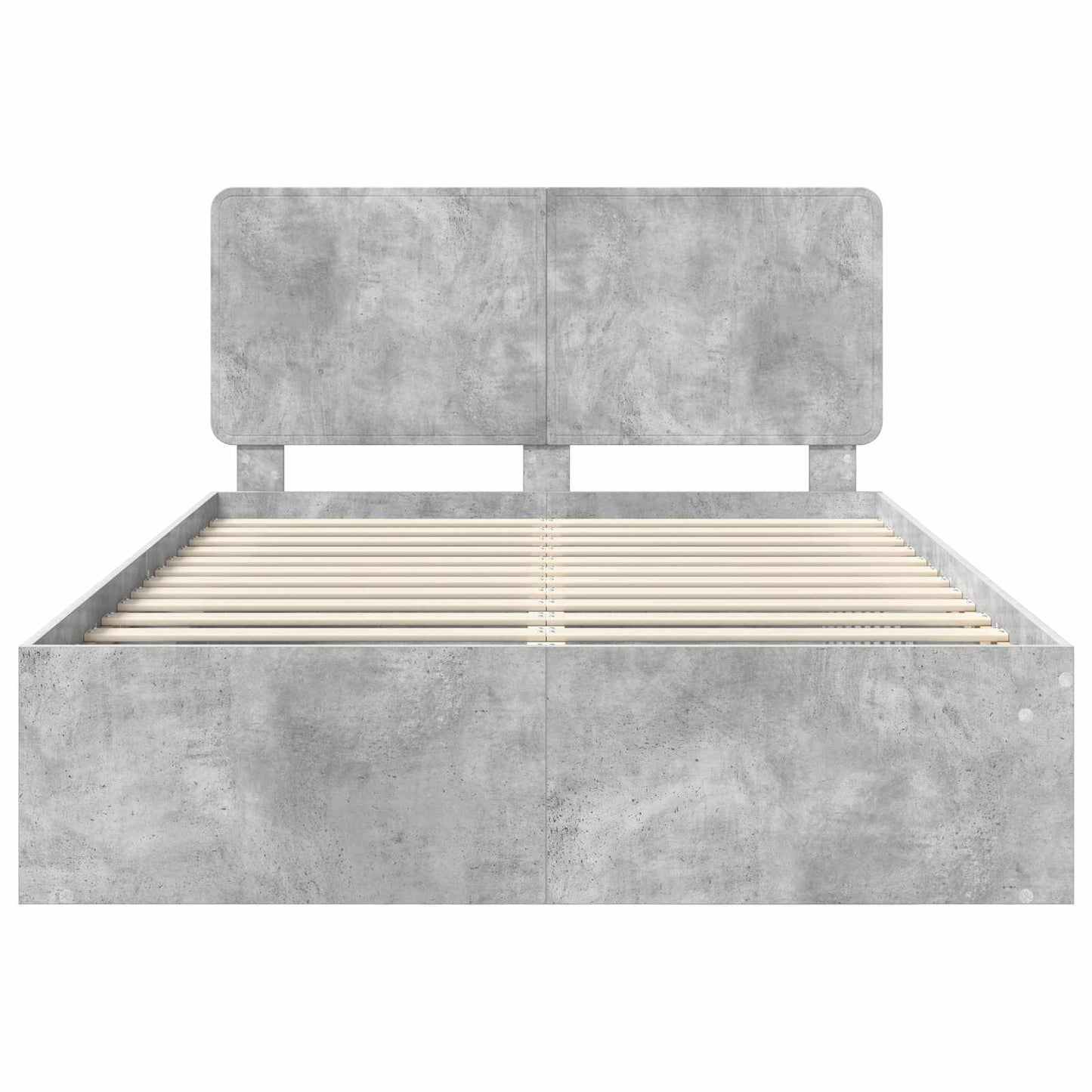 vidaXL Bettrahmen Beton Grau 150 x 200 cm Massives Kiefernholz