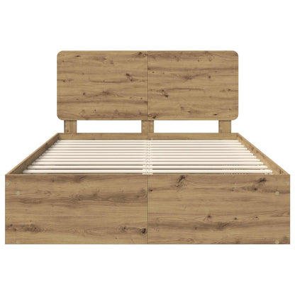 Bettrahmen mit Kopfteil Kunsthandwerk Eiche 150 x 200 cm