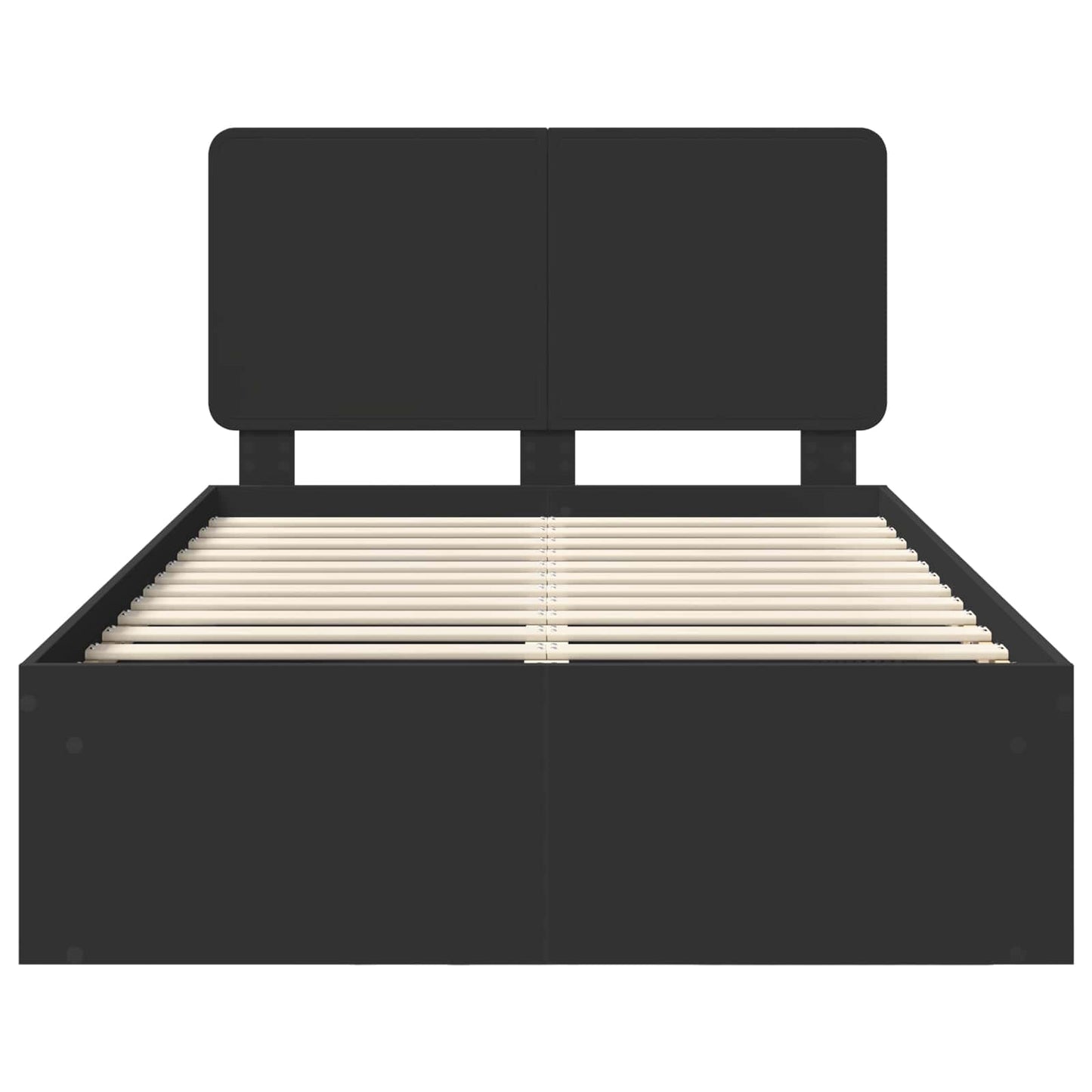 Bettrahmen Schwarz 120 x 200 cm Massives Kiefernholz